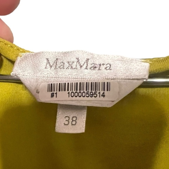 MaxMara chartreuse cowl neck sleeveless midi dress - Picture 11 of 12